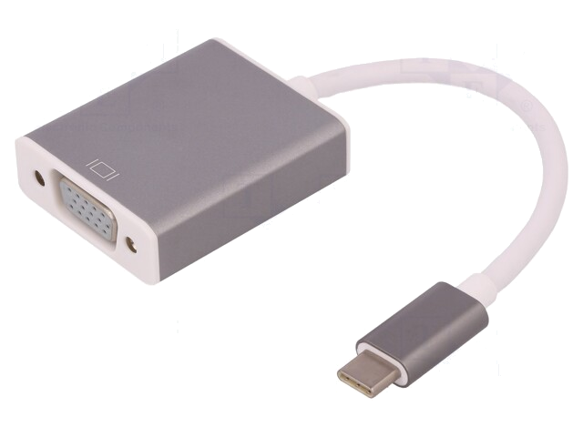 Adapter; USB 3.1; D-Sub 15pin HD contrastekker,USB-C-stekker Adapter; USB 3.1; D-Sub 15pin HD contrastekker,USB-C-stekker